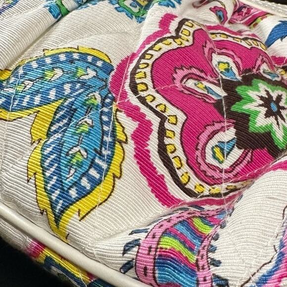 Vera Bradley Palm Beach Gardens Perfect Shoulder Bag Spring Purse Silk Cotton - Picture 2 of 5